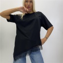 maglia in cotone con pizzo flex